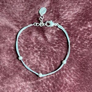 Claire's Silver Tone Beaded Cord Bracelet
